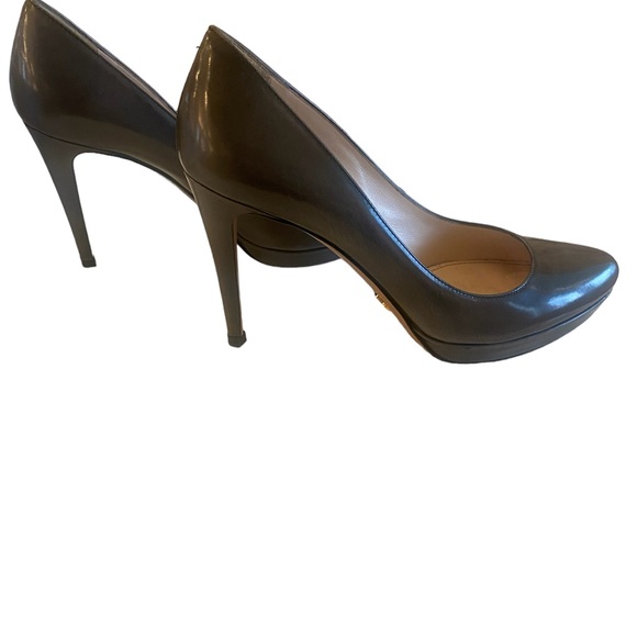 PRADA Gray Patent Leather Heels size 37 1/2 - Picture 6 of 11